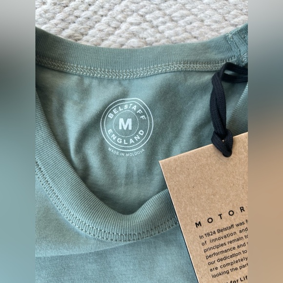 NWT BELSTAFF SIGNATURE T-SHIRT Mineral Green sz M - Picture 4 of 10
